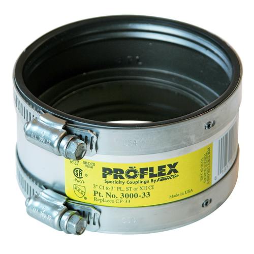 3" CI x 3" PL, ST or XH CI Proflex® Coupling