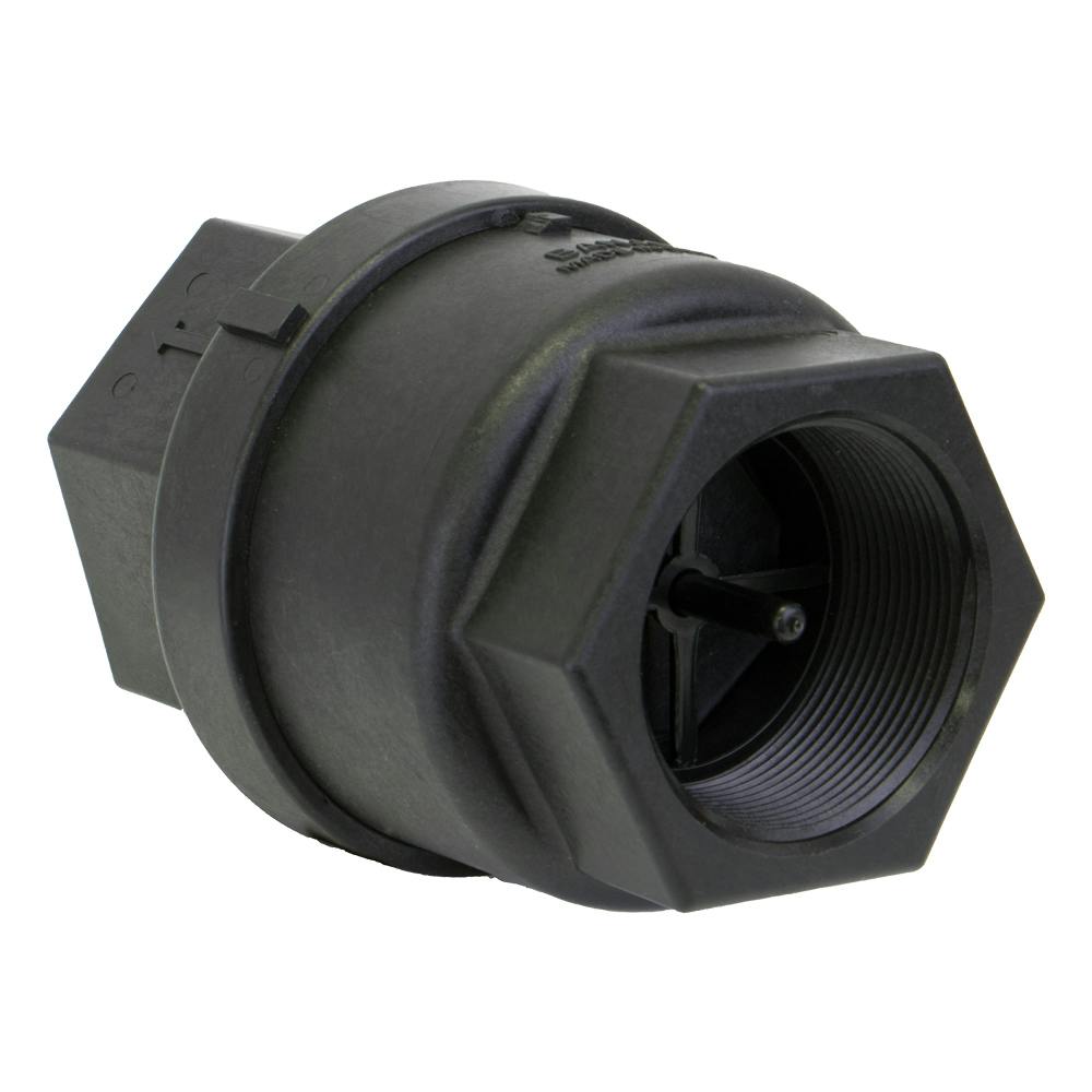 2" FNPT Banjo® Black Fiberglass-Reinforced Polypropylene Full Port Check Valve with EPDM Seal