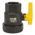 2" FNPT Banjo® Black Fiberglass-Reinforced Polypropylene Full Port Single Union Valve with 2" Flow Size & EPDM Seals