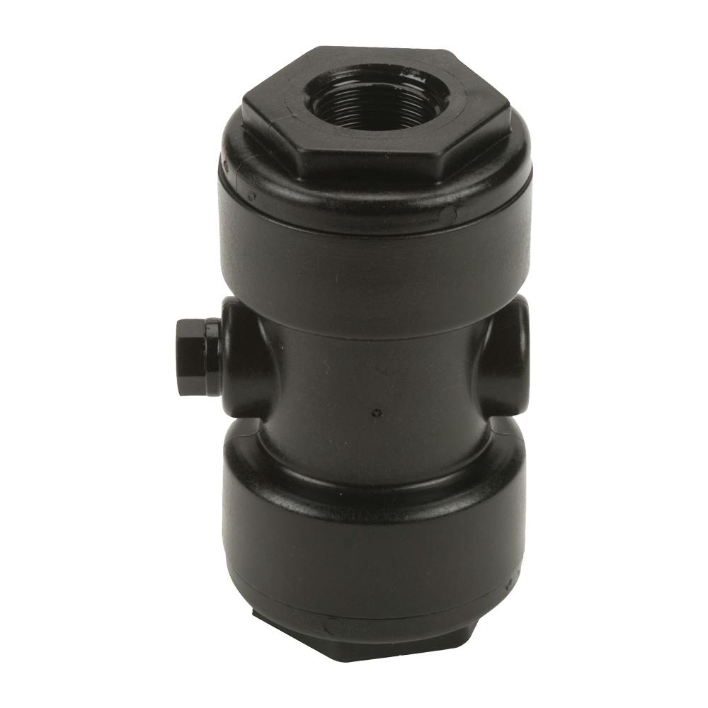 1" FNPT x 3/4" FNPT Banjo® Black Fiberglass-Reinforced Polypropylene Pinch Valve with EPDM Gasket