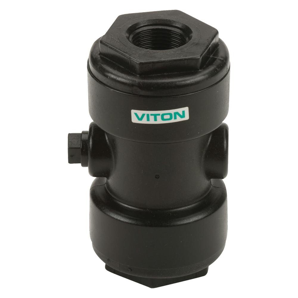 1" FNPT x 3/4" FNPT Banjo® Black Fiberglass-Reinforced Polypropylene Pinch Valve with FKM Gasket
