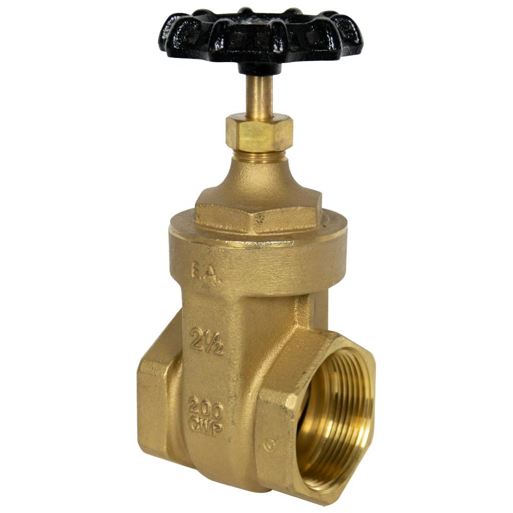 2-1/2" FNPT No-lead Brass Gate Valve
