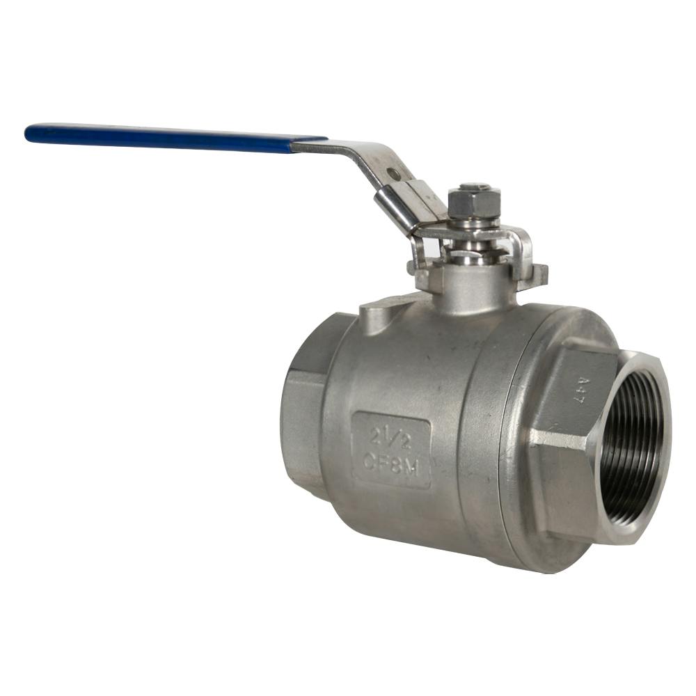 2-1/2" FNPT 316 Stainless Steel Full Port Ball Valve