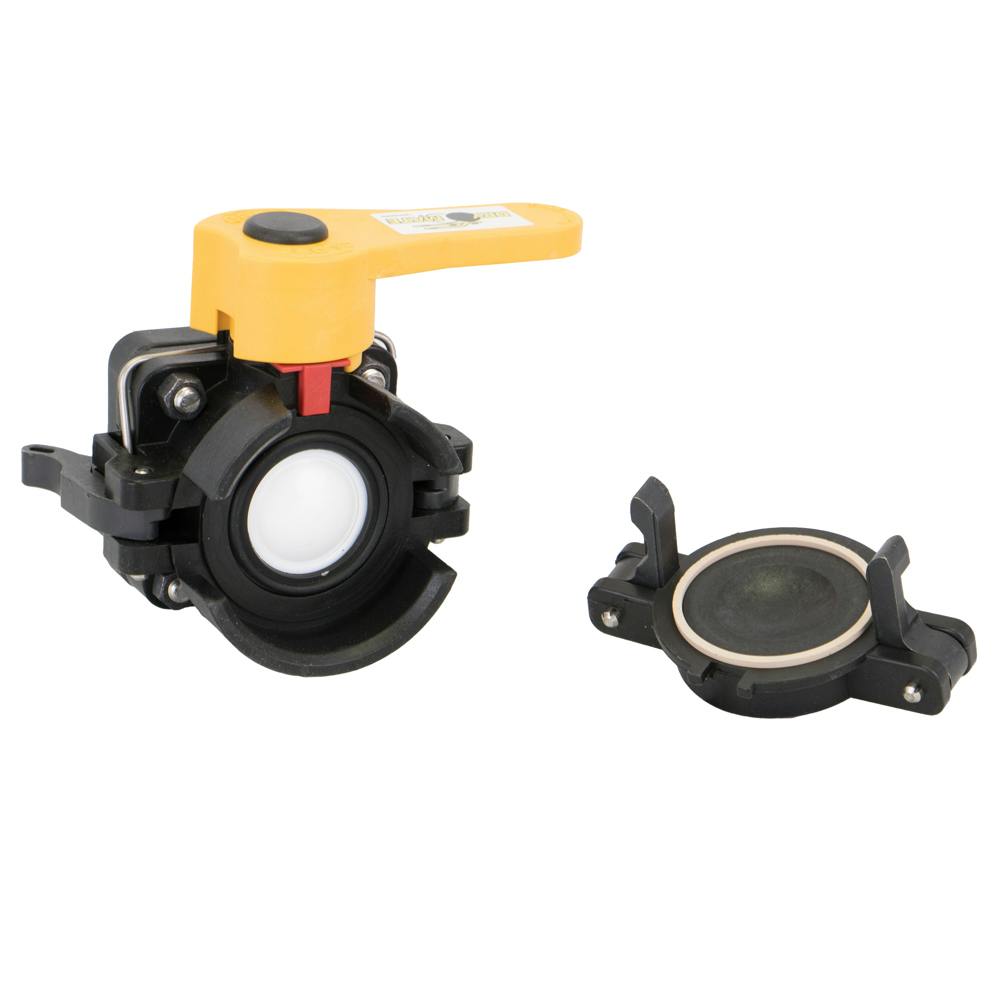 2" Female Coupler Banjo® Black Fiberglass-Reinforced Polypropylene Dry-Mate® Ball Valve