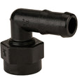 3/4" FNPT x 3/4" Hose Barb Banjo® Black Fiberglass-Reinforced Polypropylene 90° Elbow