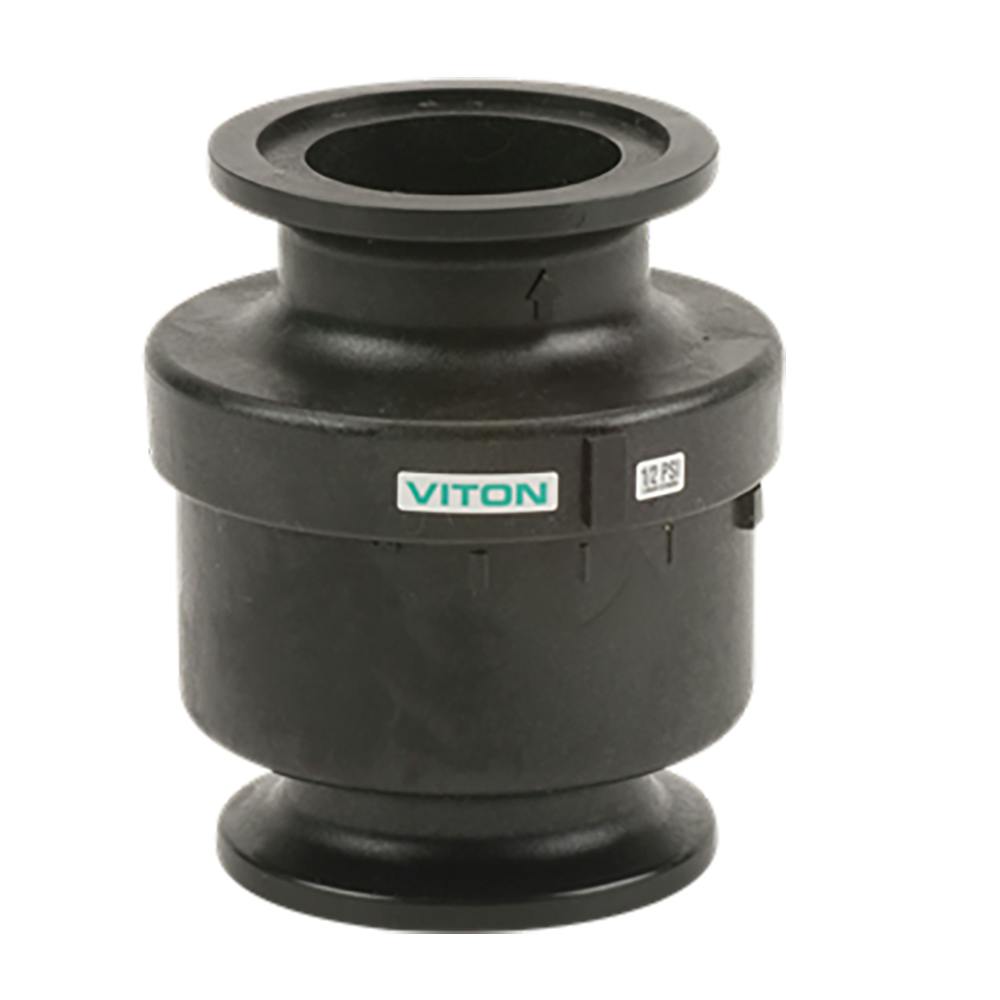 2" Manifold Flange Banjo® Black Fiberglass-Reinforced Polypropylene Full Port Check Valve with Viton™ Seal - Up to 180 gpm