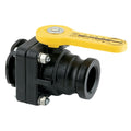 2" Male Adapter x 2" Manifold Flange Banjo® Black Fiberglass-Reinforced Polypropylene Standard Port Stubby Ball Valve