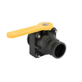 2" Male Adapter x 2" Manifold Flange Banjo® Black Fiberglass-Reinforced Polypropylene Full Port Stubby Ball Valve