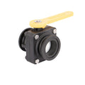 2" Manifold Flange x 2" Manifold Flange Banjo® Black Fiberglass-Reinforced Polypropylene Full Port Stubby Ball Valve
