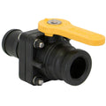 2" Male Adapter x 2" Hose Barb Banjo® Black Fiberglass-Reinforced Polypropylene Standard Port Stubby Ball Valve