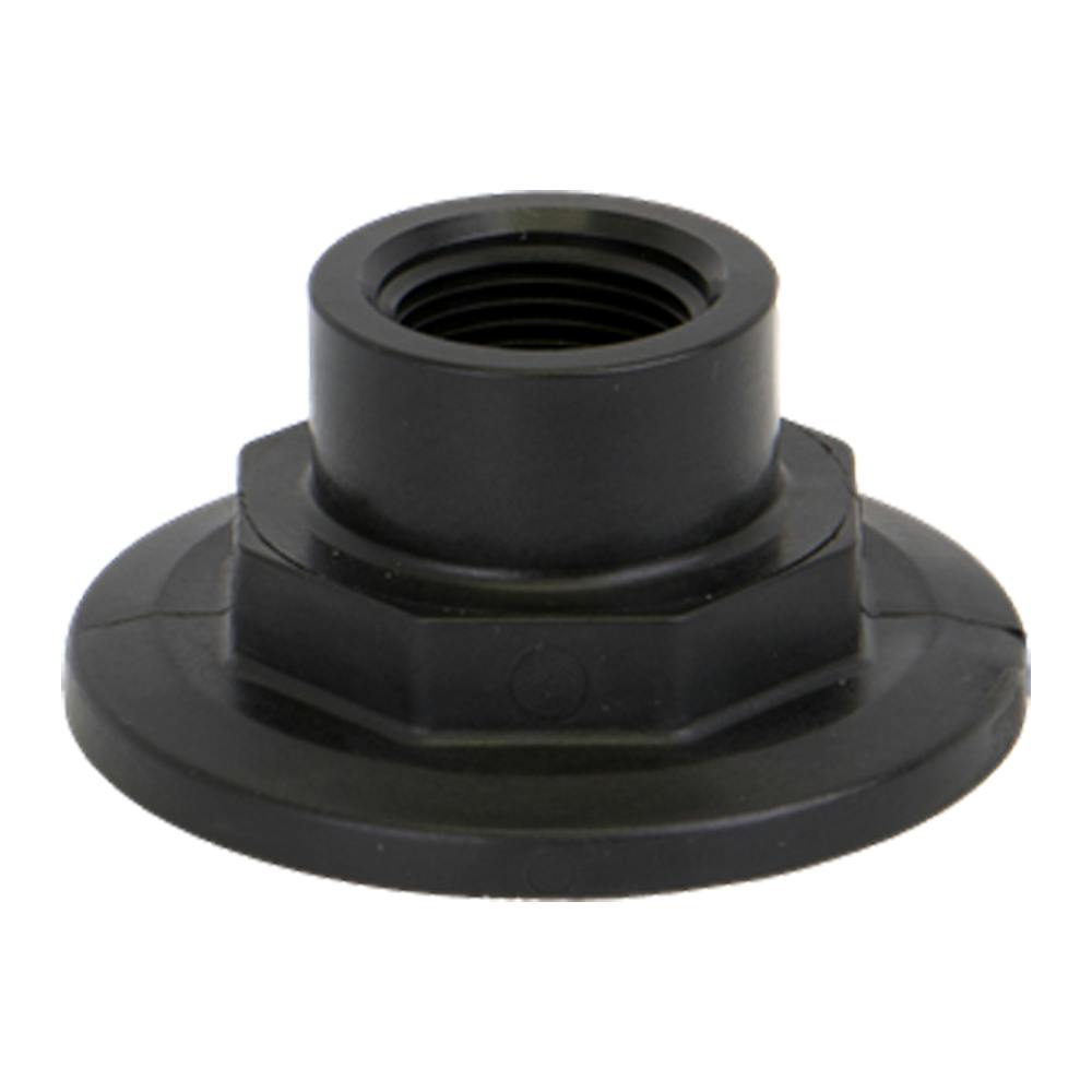 2" Full Port Manifold Flange Banjo® Black Fiberglass-Reinforced Polypropylene Plug with 3/4" FNPT Through Port