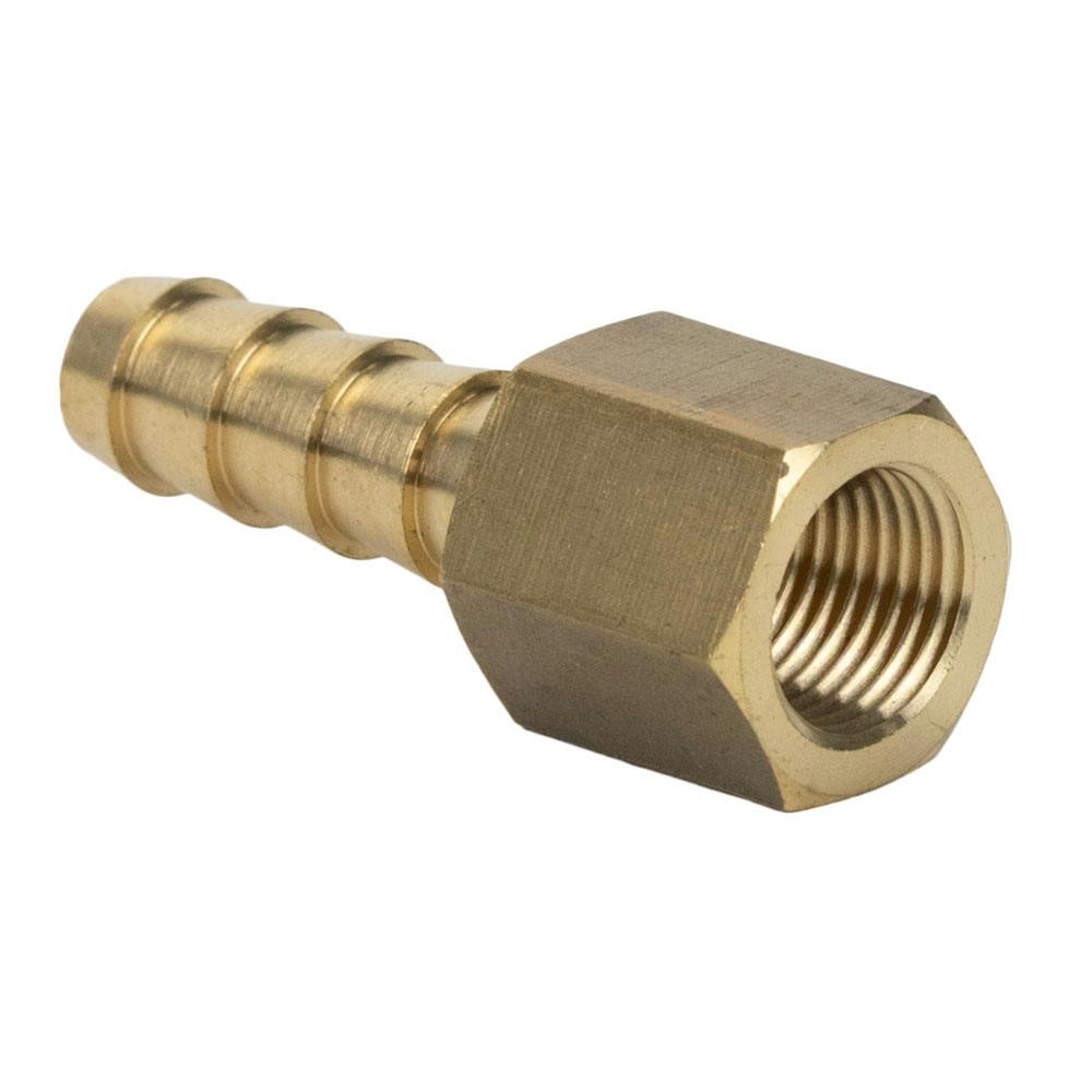 1/8" FNPT x 1/4" Hose Barb Brass Female Hose Connector