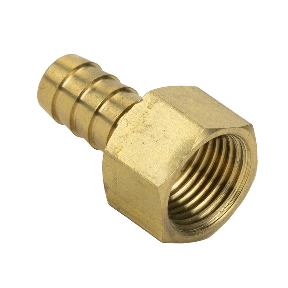 1/2" FNPT x 1/2" Hose Barb Brass Female Hose Connector