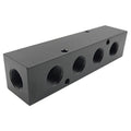 3/8" FNPT Inlet x (4) 3/8" FNPT Outlets Black Aluminum Manifold
