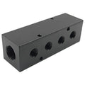 1/2" FNPT Inlet x (4) 1/4" FNPT Outlets Black Aluminum Manifold