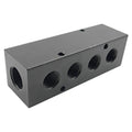 1/2" FNPT Inlet x (4) 3/8" FNPT Outlets Black Aluminum Manifold