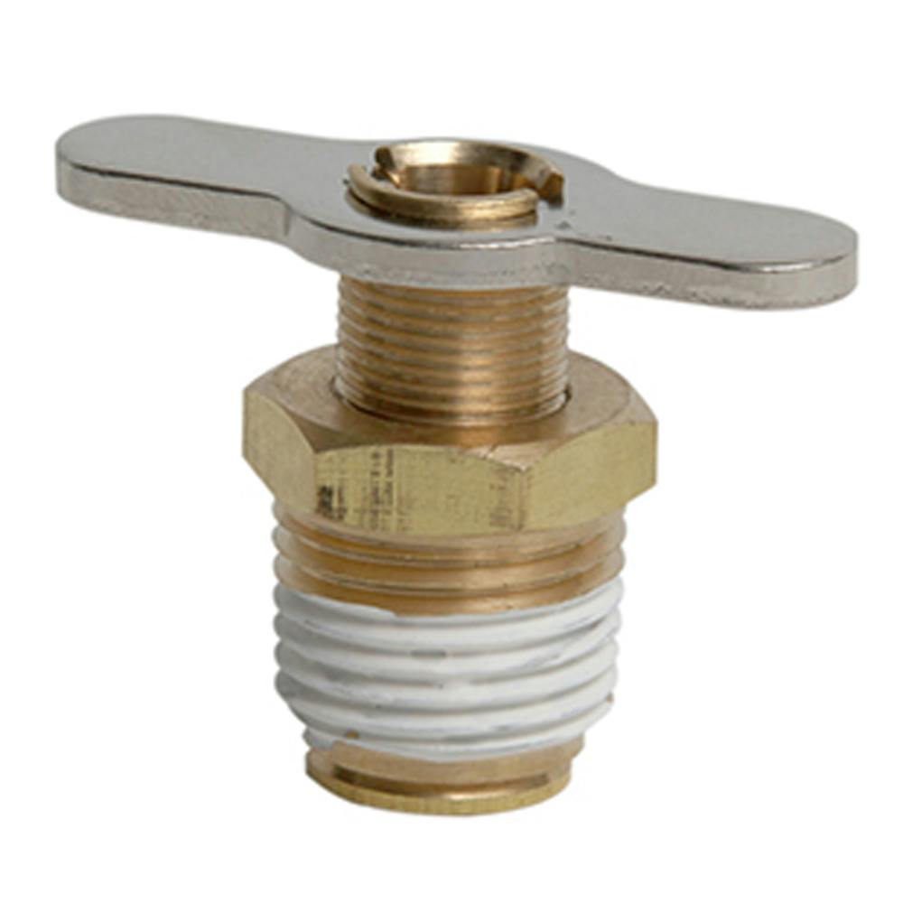 1/8" MNPT Brass Drain Cock with External Seat - Metal-to-Metal Seal