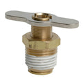 3/8" MNPT Brass Drain Cock with External Seat - Metal-to-Metal Seal