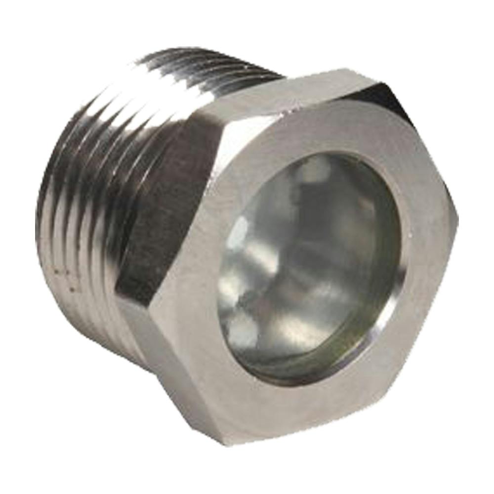 1/2" MNPT Nickel-Plated Steel Pipe Sight Glass with Reflector