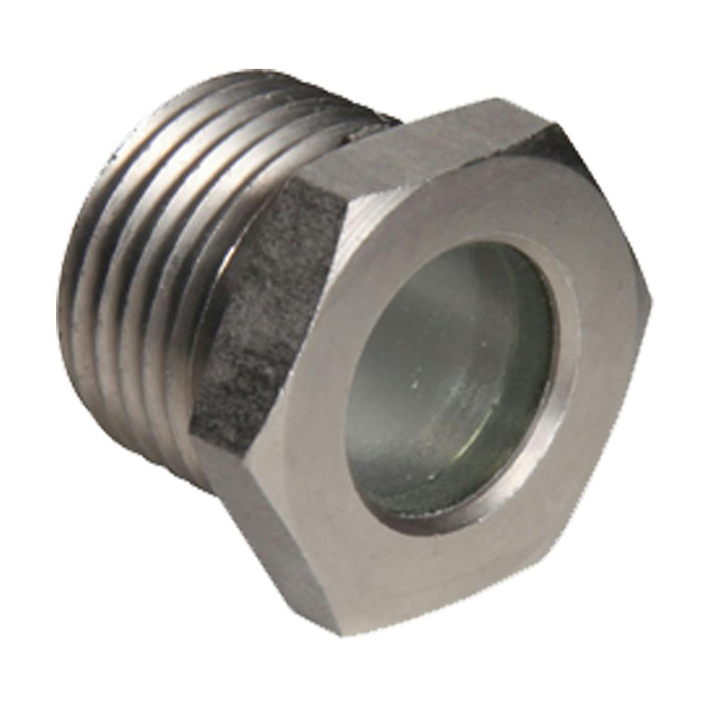 1/2" MNPT Nickel-Plated Steel Pipe Sight Glass with Plain Lens