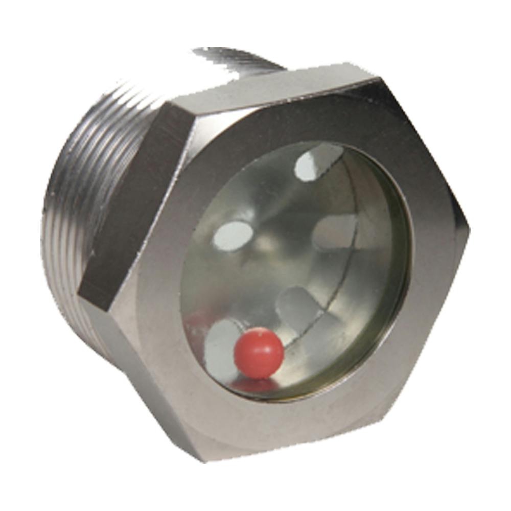 1/2" MNPT Nickel-Plated Steel Pipe Sight Glass with Reflector & Ball