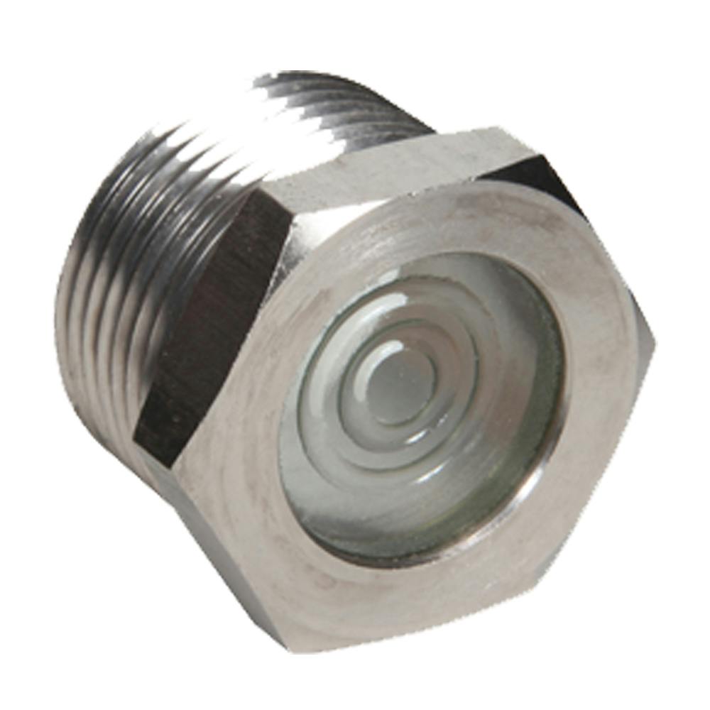 1" MNPT Nickel-Plated Steel Pipe Sight Glass with Bullseye Lens