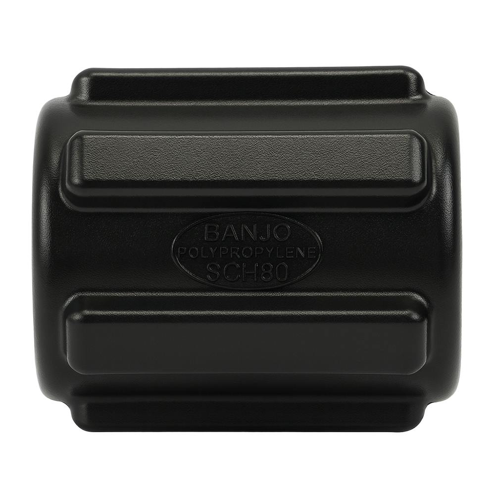 1/4" FNPT Banjo® Black Fiberglass-Reinforced Polypropylene Pipe Coupling