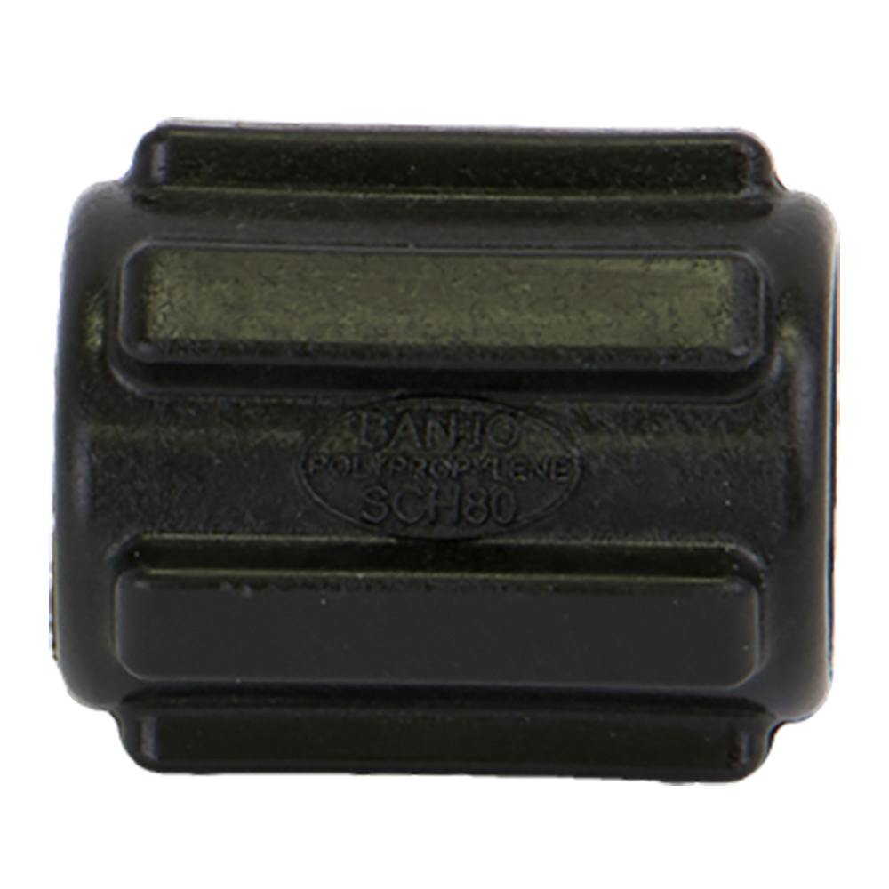 3" FNPT Banjo® Black Fiberglass-Reinforced Polypropylene Pipe Coupling