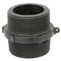 4" MNPT x Short Banjo® Black Fiberglass-Reinforced Polypropylene Pipe Nipple