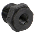 1/2" MNPT x 1/8" FNPT Banjo® Black Fiberglass-Reinforced Polypropylene Reducer Bushing