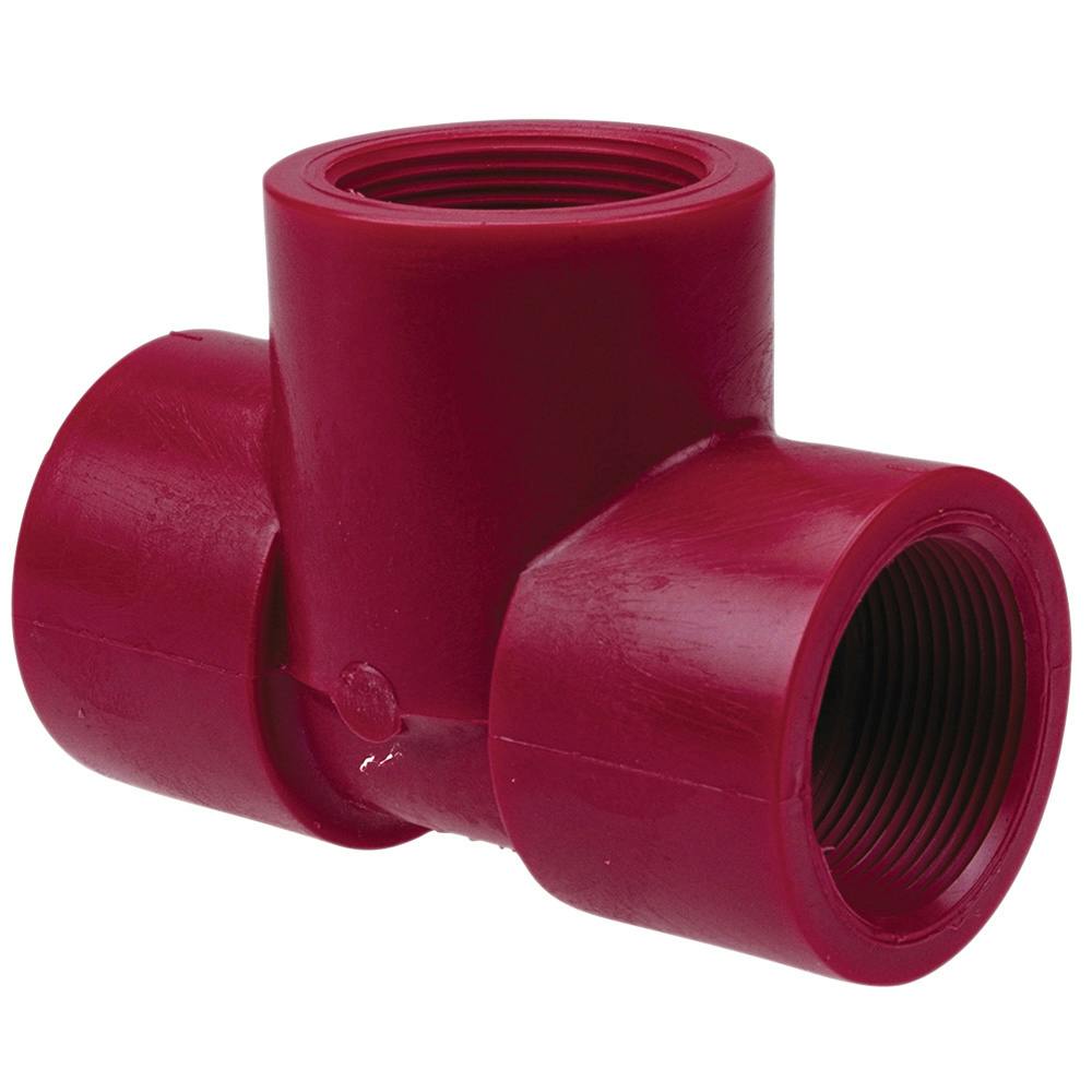 2" FNPT x 2" FNPT x 2" FNPT Chemtrol® Red Kynar® PVDF Schedule 80 Threaded Tee