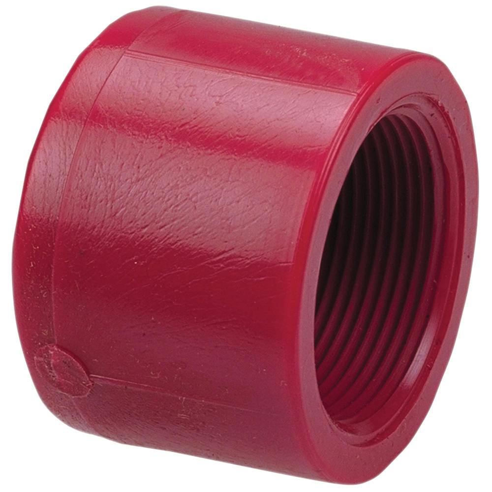 3/4" FNPT Chemtrol® Red Kynar® PVDF Schedule 80 Threaded Cap