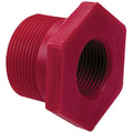 1-1/2" MNPT x 1" FNPT Chemtrol® Red Kynar® PVDF Schedule 80 Threaded Reducer Bushing