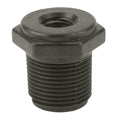 3/4" MNPT x 1/4" FNPT Banjo® Black Fiberglass-Reinforced Polypropylene Reducer Bushing