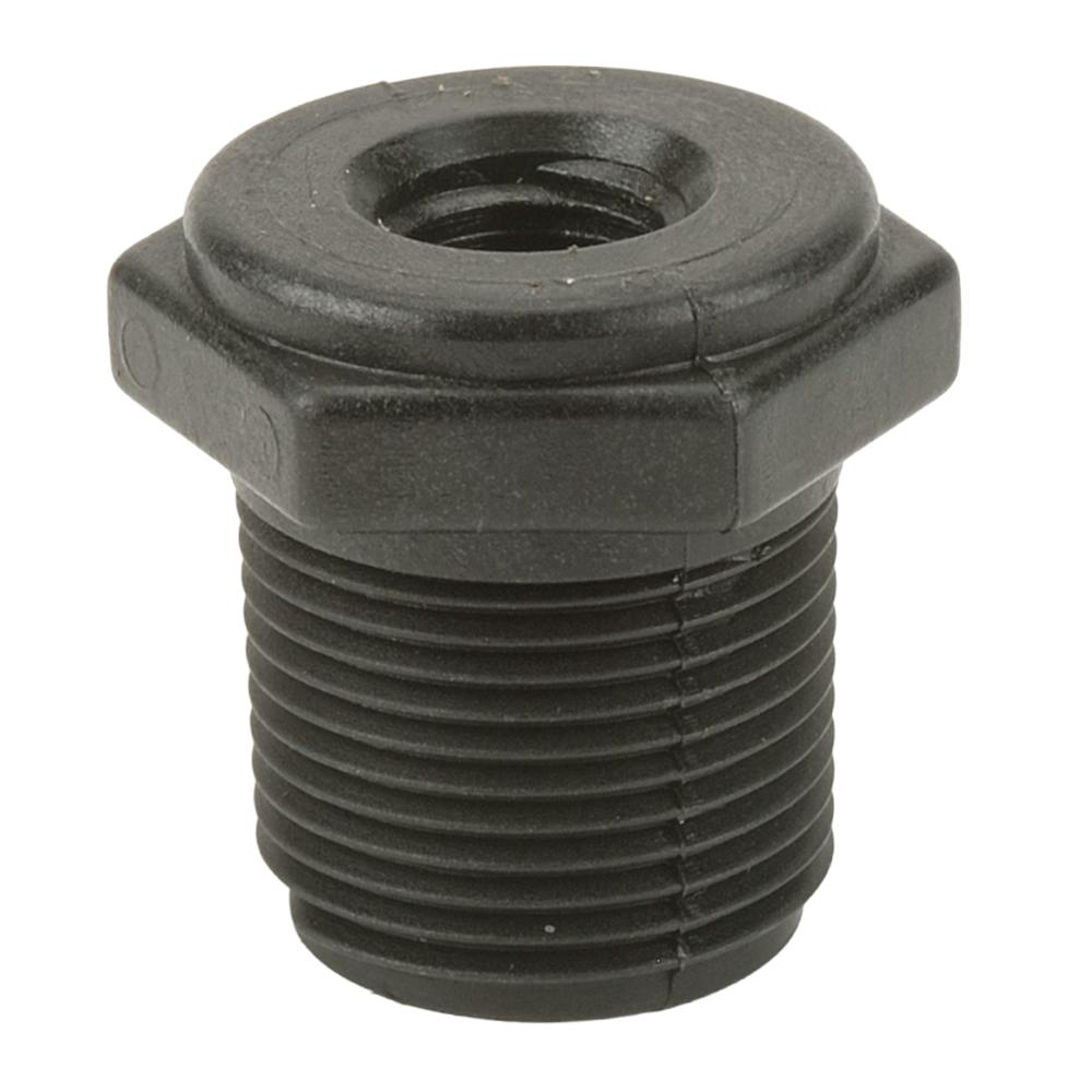 3/4" MNPT x 1/4" FNPT Banjo® Black Fiberglass-Reinforced Polypropylene Reducer Bushing