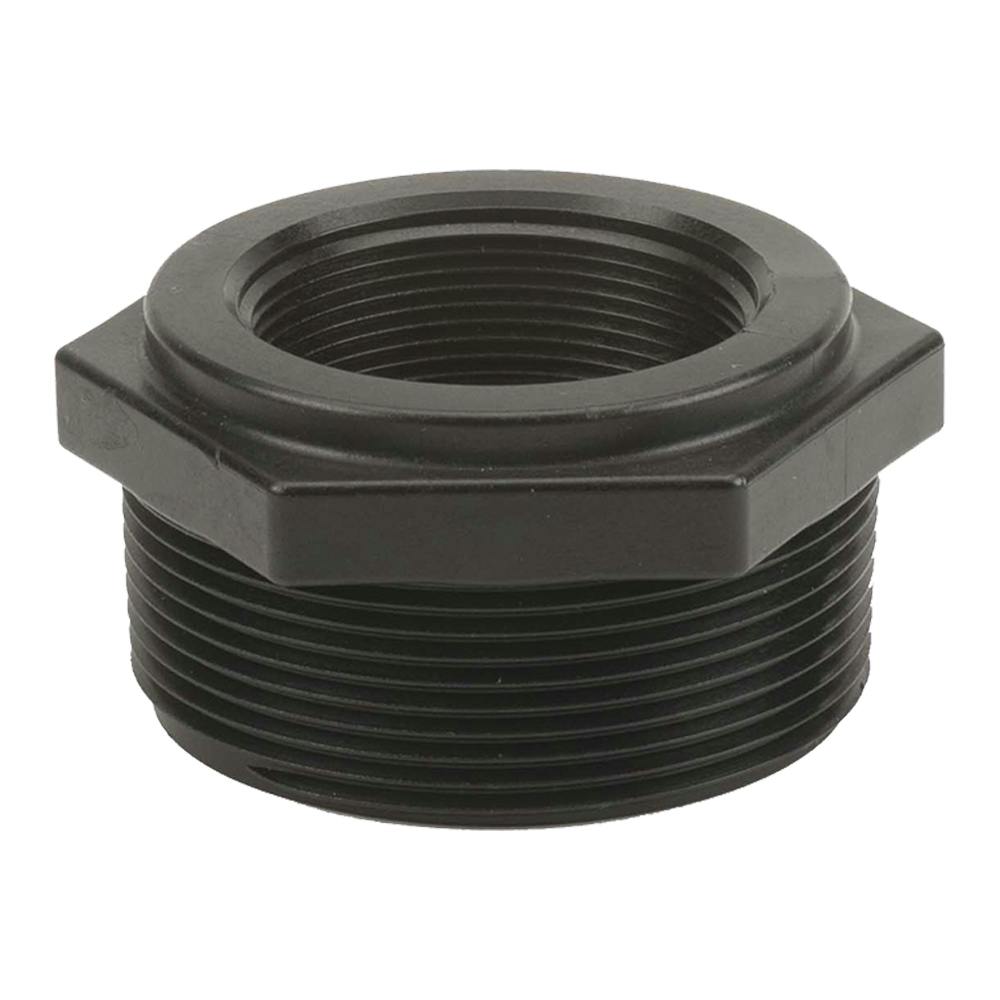 3" MNPT x 2" FNPT Banjo® Black Fiberglass-Reinforced Polypropylene Reducer Bushing