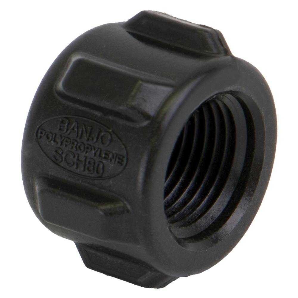 3/8" FNPT Banjo® Black Fiberglass-Reinforced Polypropylene Pipe Cap