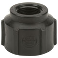 1-1/2" FNPT x 1" FNPT Banjo® Black Fiberglass-Reinforced Polypropylene Pipe Reducing Coupling