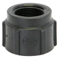 1-1/2" FNPT x 1-1/4" FNPT Banjo® Black Fiberglass-Reinforced Polypropylene Pipe Reducing Coupling
