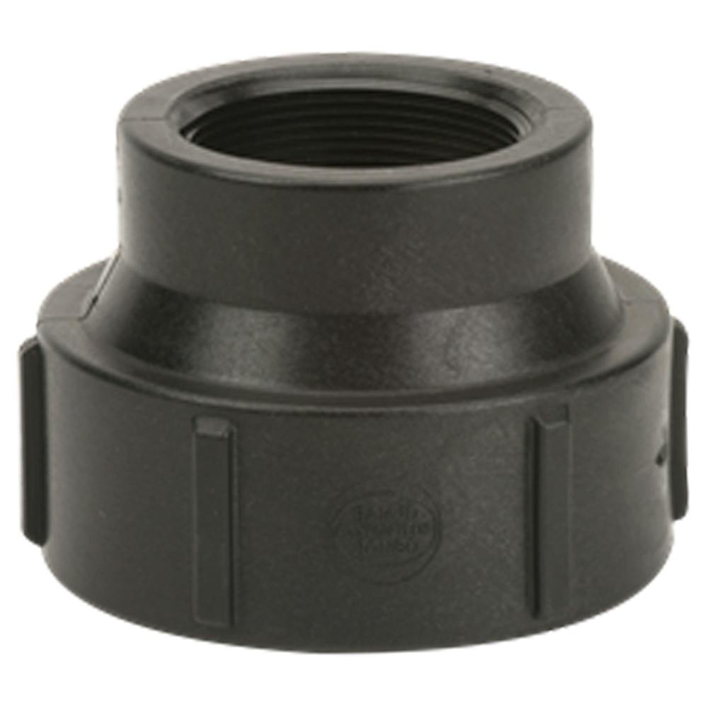 3" FNPT x 2" FNPT Banjo® Black Fiberglass-Reinforced Polypropylene Pipe Reducing Coupling