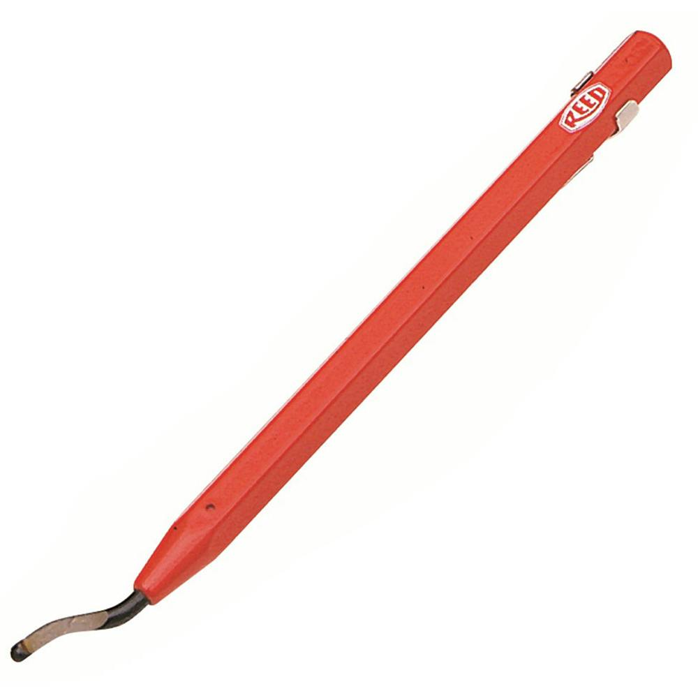 Red Pencil Deburring Tool with Pocket Clip & Permanent Blade