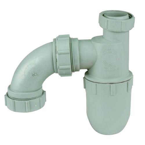 1-1/2" Schedule 40 Labline® Green Polypropylene Acid Waste "S" Universal Trap with Opaque Base