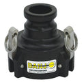 3" Female Coupler x 2" Male Adapter Banjo® Black Fiberglass-Reinforced Polypropylene Quick Disconnect Coupling - 3 Arms