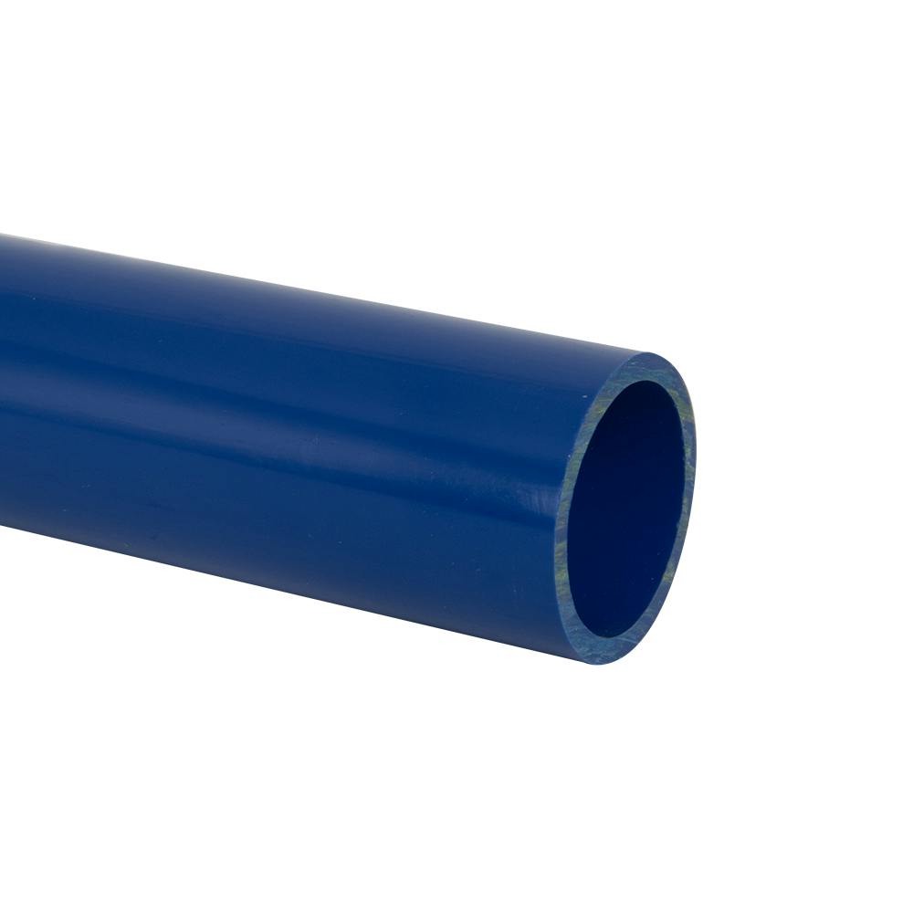 1-1/4" Schedule 40 Blue PVC Furniture-Grade Pipe - 10' Length