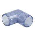 1/2" DuraClear UV Schedule 40 Clear PVC Furniture-Grade Socket 90° Elbow