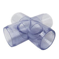 1-1/2" DuraClear UV Schedule 40 Clear PVC Furniture-Grade Socket Cross