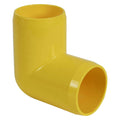 1-1/4" Schedule 40 Yellow PVC Furniture-Grade Socket 90° Elbow