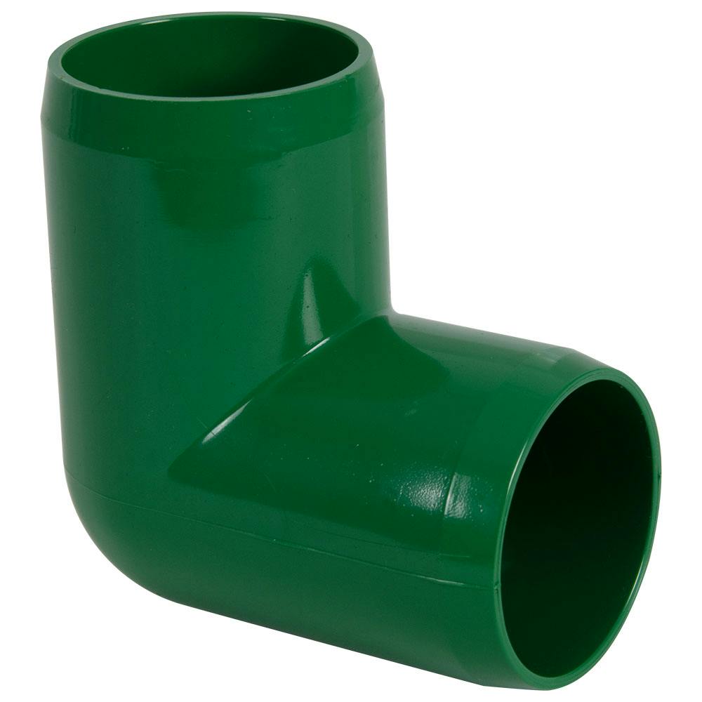 1-1/4" Schedule 40 Green PVC Furniture-Grade Socket 90° Elbow