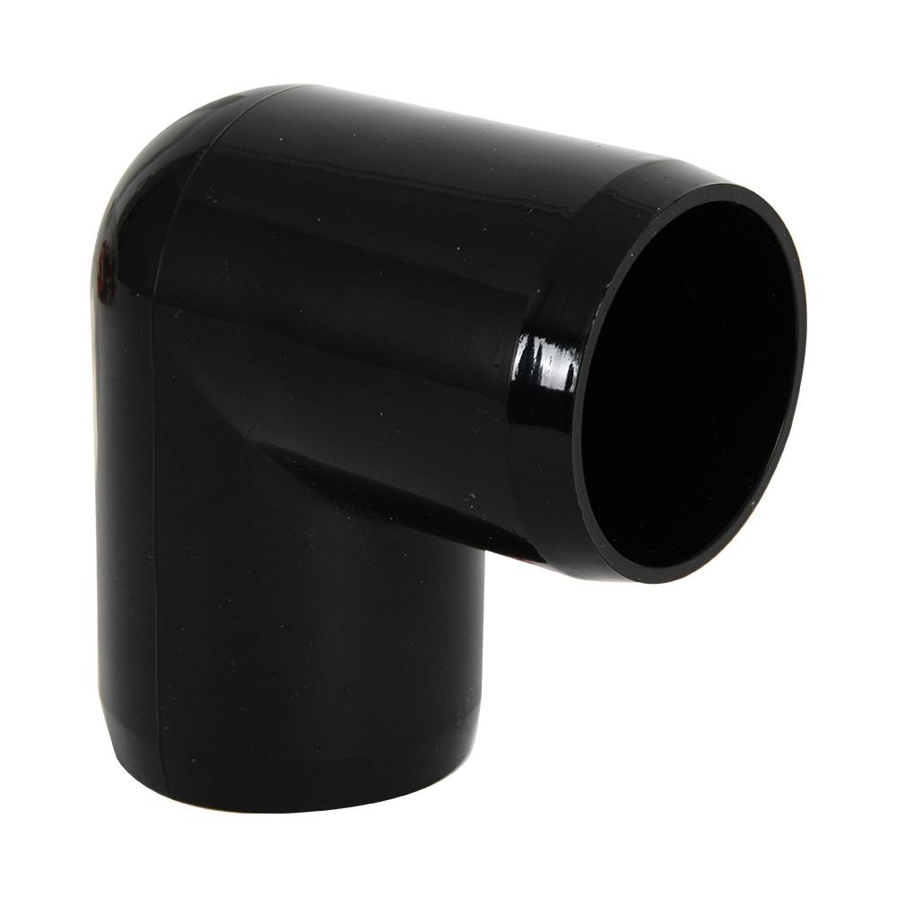 1-1/4" Schedule 40 Black PVC Furniture-Grade Socket 90° Elbow