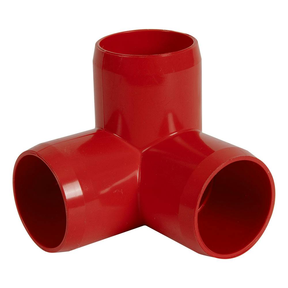 1-1/4" Schedule 40 Red PVC Furniture-Grade Socket 3-Way Elbow